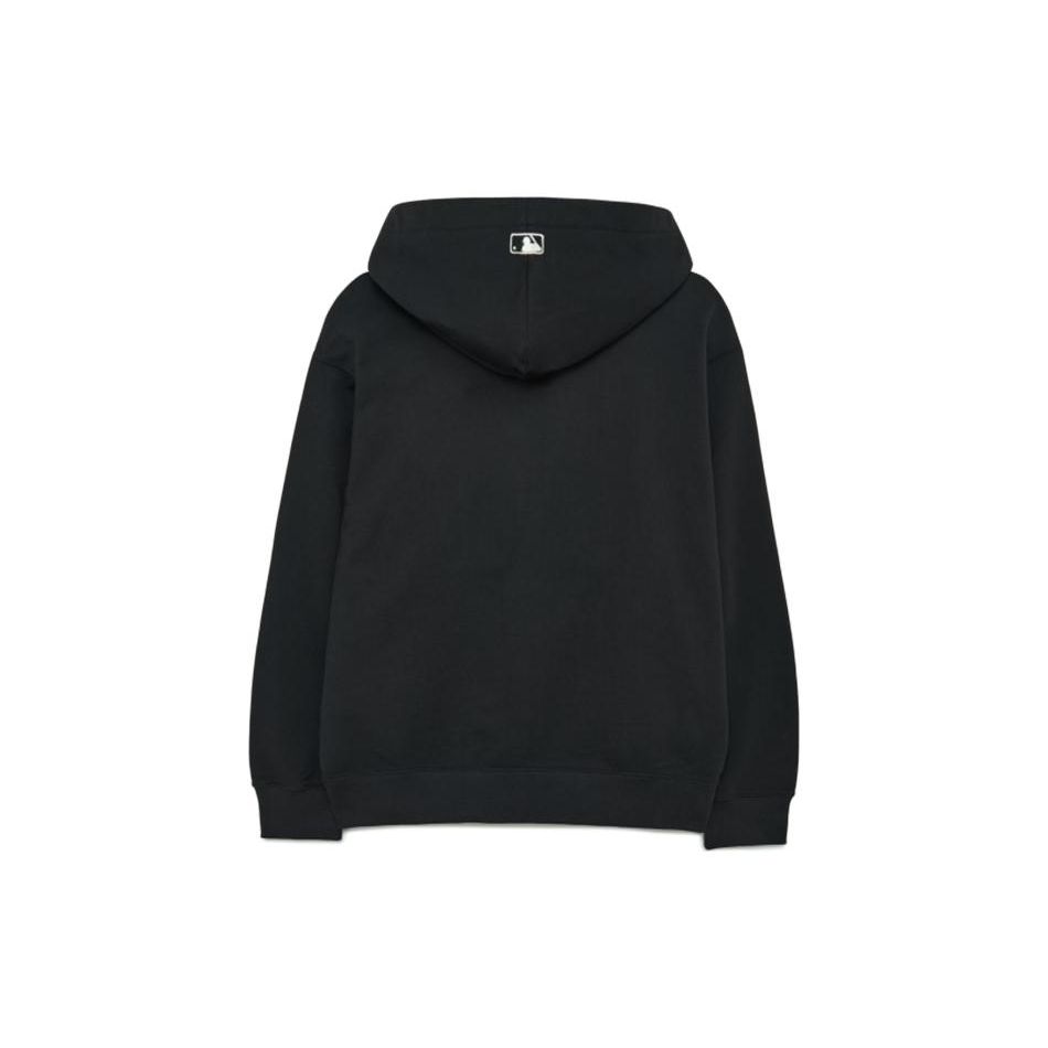 MLB Letter Logo Zipper Hoodie Cardigan Sweatshirt Unisex Outerwear Black 3ATRB0131-50BKS