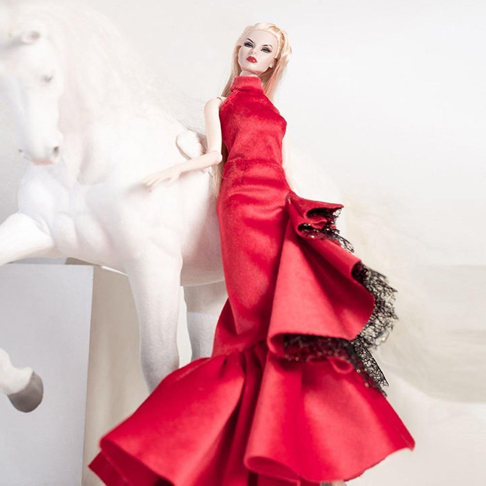 Luxury Supermodel Doll Dresses Red Party Clothes  For 30cm Supermodel Doll/for 1/6 BJD Dolls