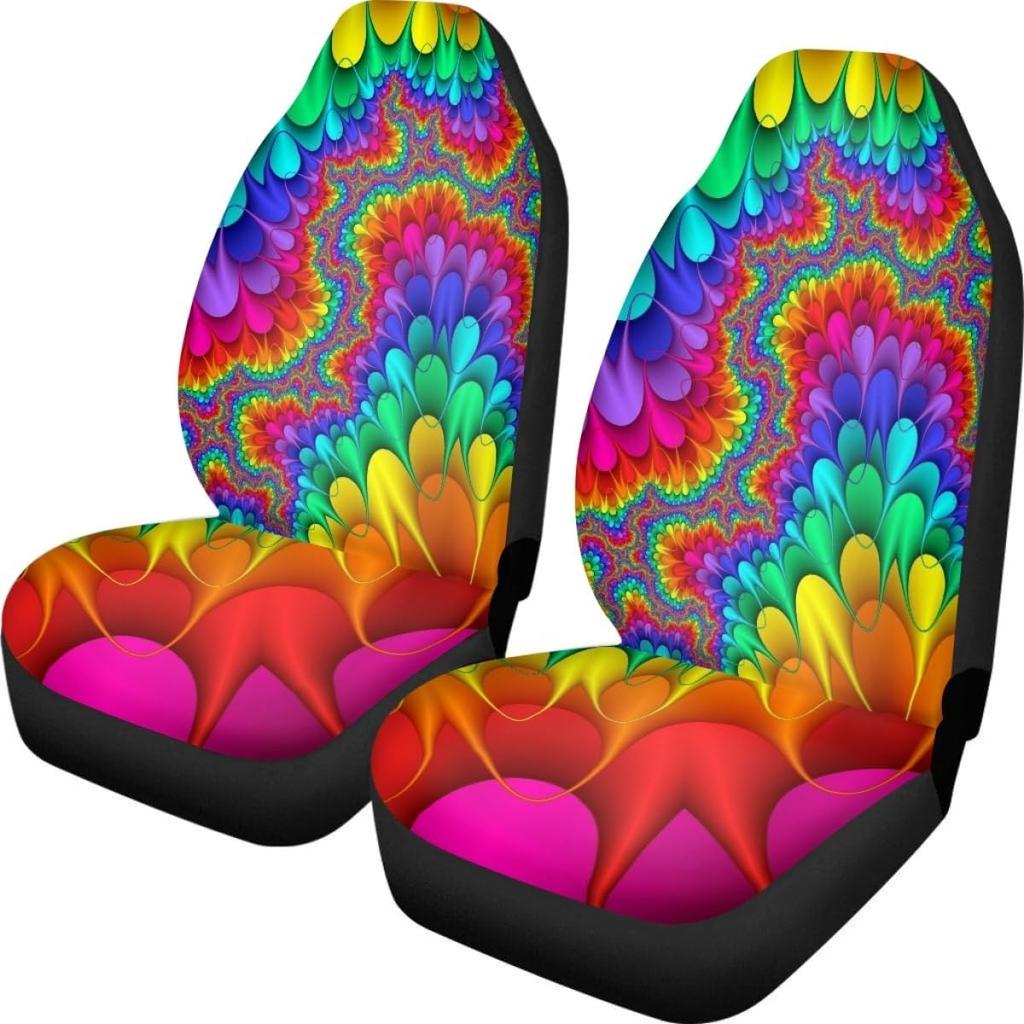 Pehede Car Seat Cover Moon Stars Planet Front for Cars, Easy To Tall Cover Set, Accessories Auto Trucks Van SUV,2 Packs