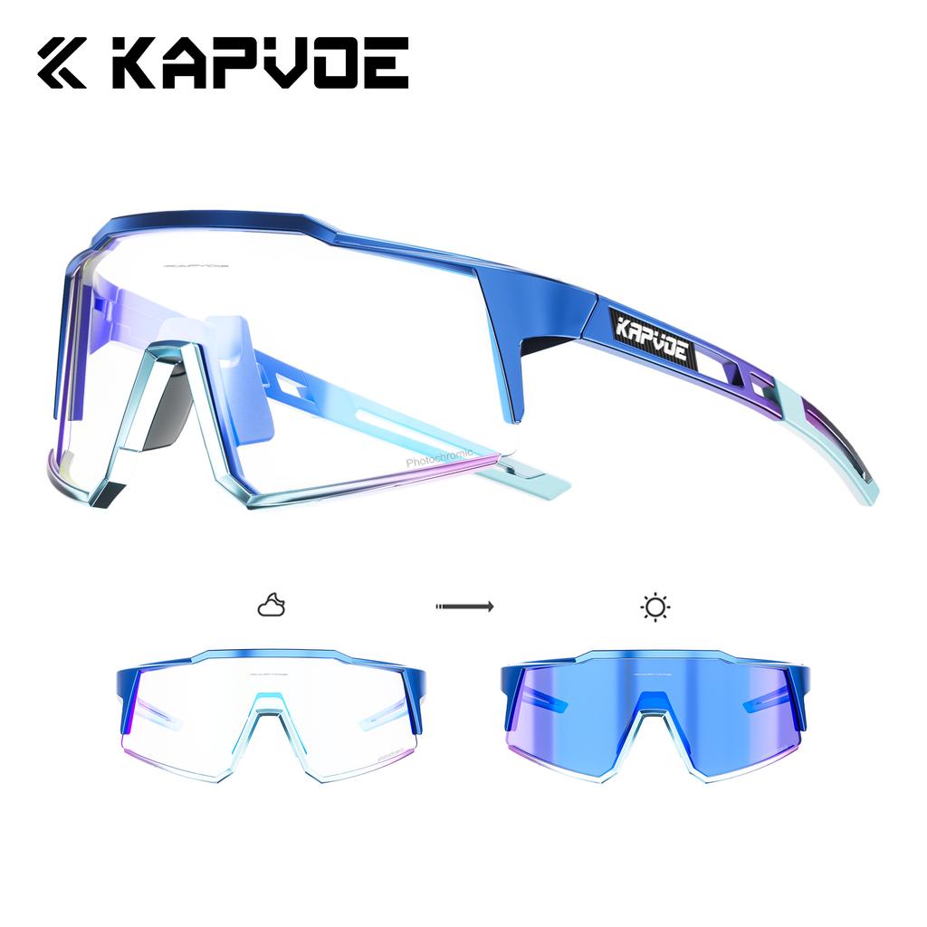 Kapvoe Photochromic Sunglasses Men Cycling Glasses UV400 MTB Clear Mountain Bike Transition Bicycle for Women Sports Eyewear