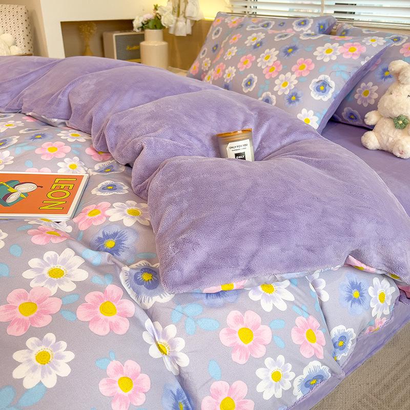 Winter Skin-Friendly Thick Milk Velvet Duvet Cover - Cozy, Warm & Ideal for Sleeping Naked in Dorms
