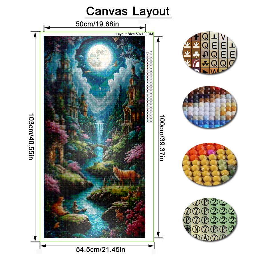 Moon Castle Animals Large Size Diamond Painting Diy Full Square Round Drill Rhinestone Embroidery Scenery Mosaic Cross Stitch Kits