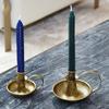 2Pcs Antique Iron Candle Holders with Handle For Fireplaces Decorations Wedding Parties Centerpieces Taper Candlestick