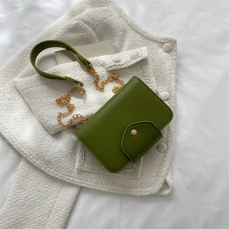 Chic Pu Leather Mid-sized Shoulder Bag With Stitching Details For Commuting зелёный