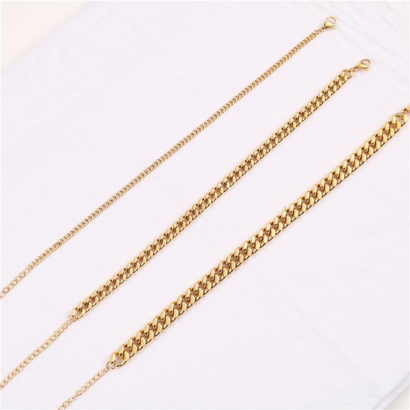 High End Cuban Chain Anklet Stainless Steel Jewelry