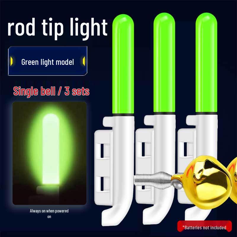 Night Fishing LED Rod Tip Light with Copper Bell - Sea Rod Alarm and Glow Sensor