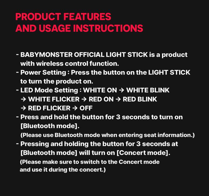 BABYMONSTER OFFIZIELLER Leuchtstab (Oberlicht)