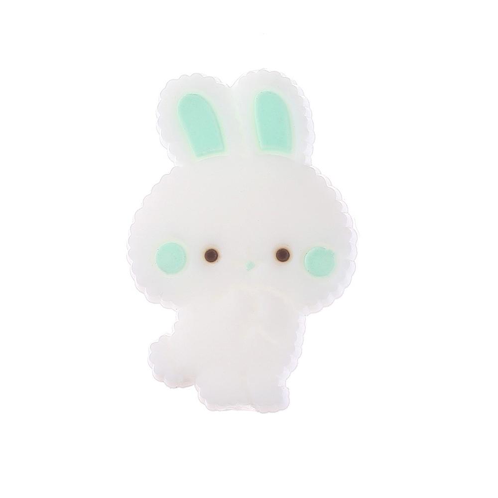 10Pcs Food Grade Silicone Beads 18x27mm Cartoon Animal Bunny Teether Beads For Jewelry Making DIY Baby Necklace Pacifier Chain