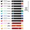 12 Color Universal Fountain Pen Ink Cartridges, Non-Carbon, 3.4 Caliber, Replaceable for Students