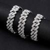 Hip Hop Shiny 13MM Cuban Link Chain Necklace/Bracelet  Color Rhinestone Iced Out Cuban Chain Punk Jewelry Necklace Gift
