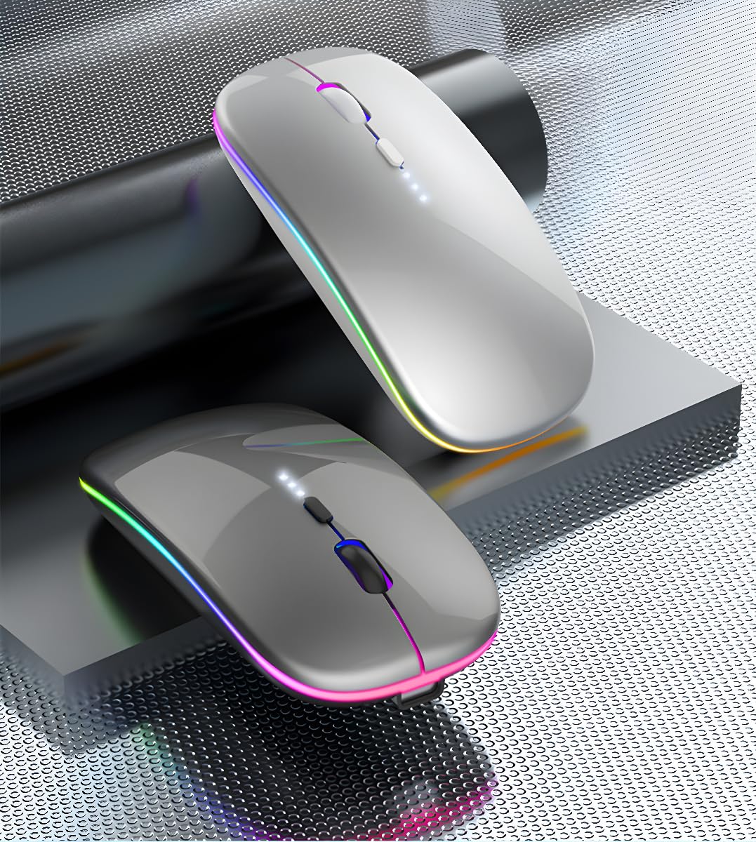 

Wireless Bluetooth 3DPI Battery Level LED High Precision High Wireless Compatible with Multiple Devices Including Laptop Mouse, 5.2, Rechargeable,