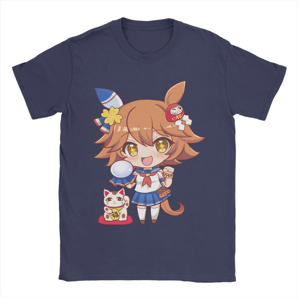 Anime Uma musume Pretty Derby T-Shirts für Herren Lustiges T-Shirt aus reiner Baumwolle Rundhals Kurzarm T-Shirt Übergröße Kleidung