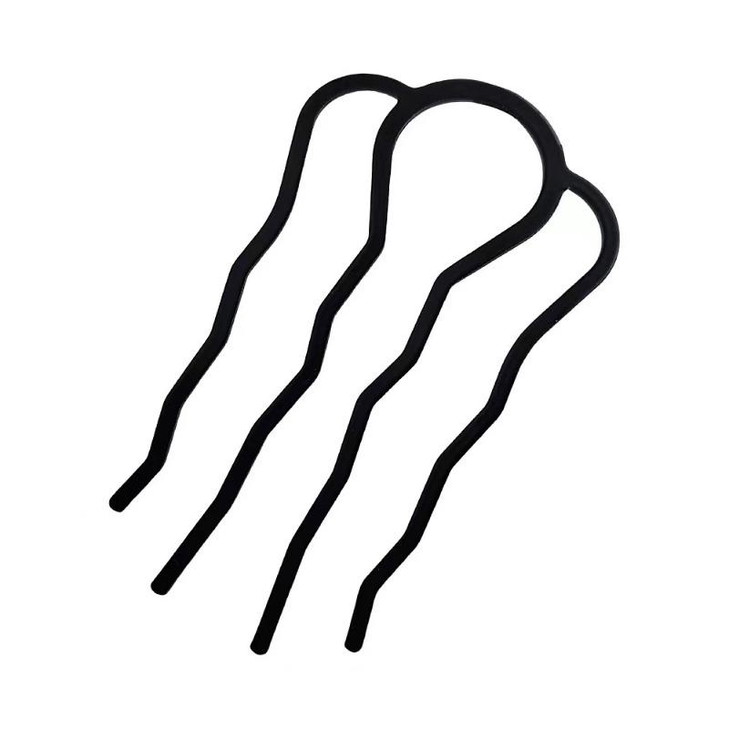 1 Stück Schwarz Metall Haar Gabel Clip Salon Frauen Haarnadeln Kämme Hairside Clips Seite Kämme Hochsteckfrisur Sticks Haar Styling Werkzeug Kopfbedeckungen