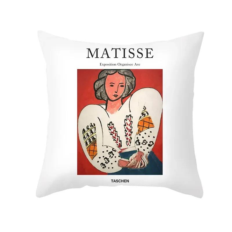 Obliečka na vankúš Portrét Maľba Poťahy na vankúše Slávna Maľba Matisse Dekoračný prehoz S Obývacia izba Domáca dekorácia x