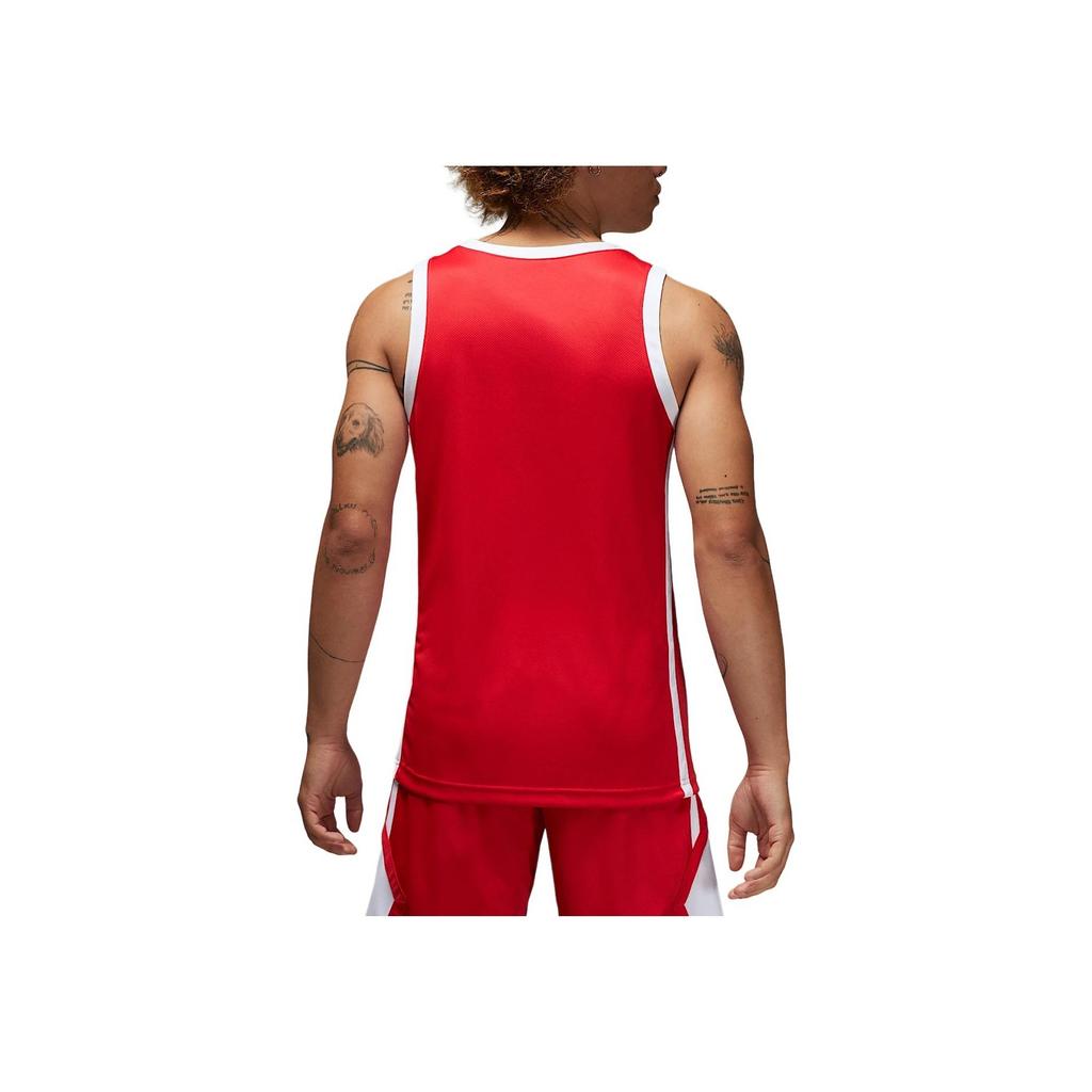 Jordan SS24 Dri-Fit V-Neck Pullover Logo Print Straight-Cut Sleeveless Basketball Jersey Men Jerseys Crimson HF0523-658