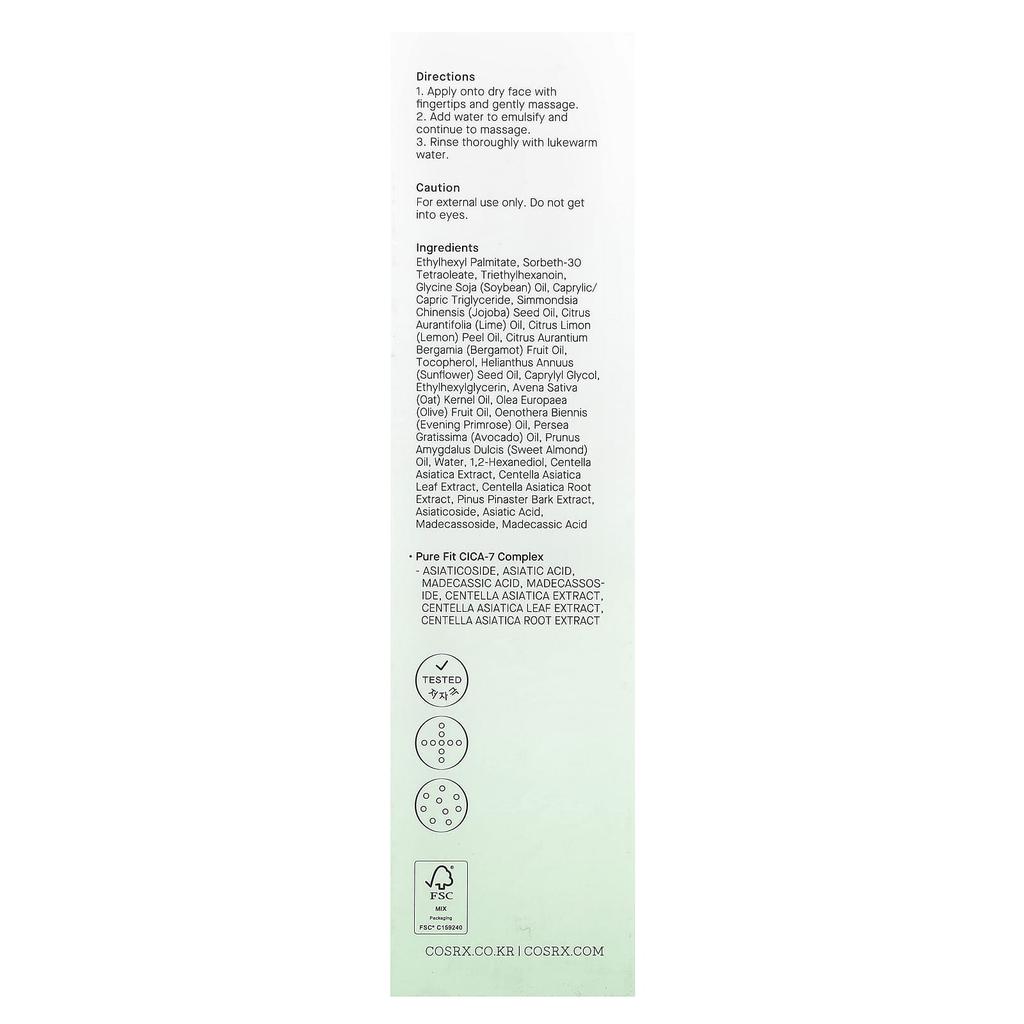 Cica Clear Cleansing Oil, 200Ml(6.76Fl Oz)