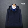 Solid Color Couple Hooded Jacket Unisex Waterproof Windbreaker Windproof Outdoor Hiking Jacket Coat for Spring Autumn