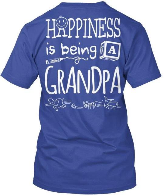 Happiness Is Being A Grandpa Happy T shirt Made in the USA Size S to 5XL 2XL