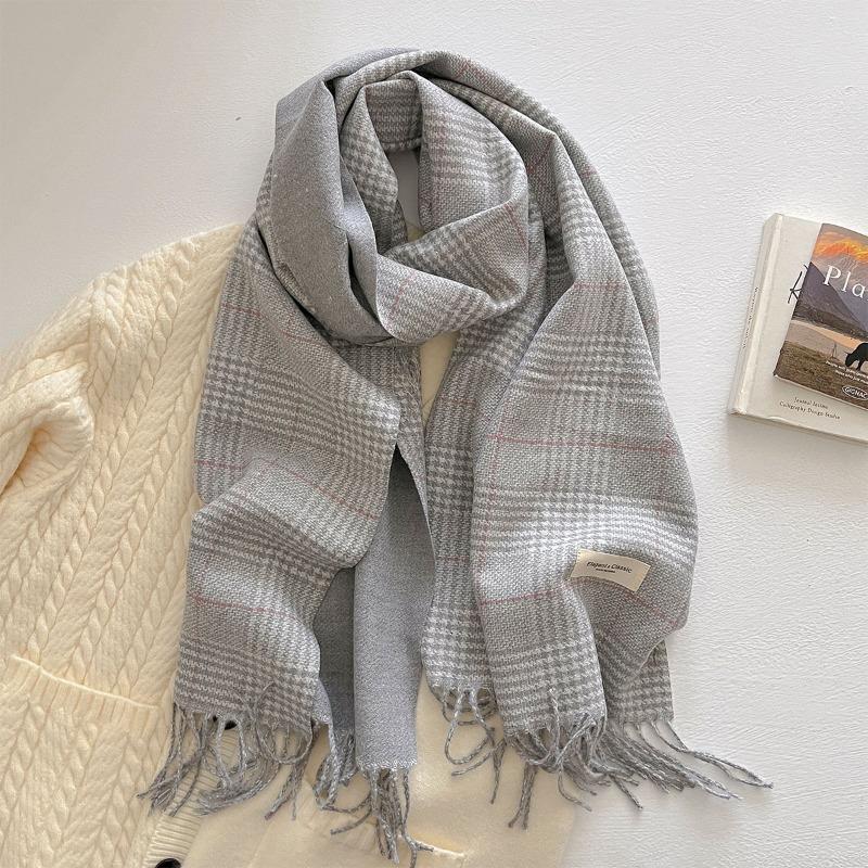 Autumn and Winter New Fashion Plaid Scarf Men and Women Versatile Warm Shawl Versatile Thickened Couple Scarf