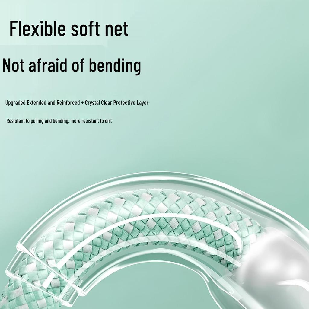Crystal Gradient Braided Three-in-One Charging Cable for Huawei, Apple, and Android.