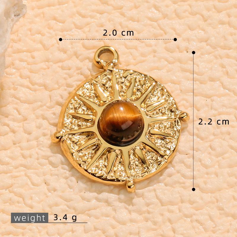 Stainless Steel Tiger Eye Oval Pendant & Earrings Set