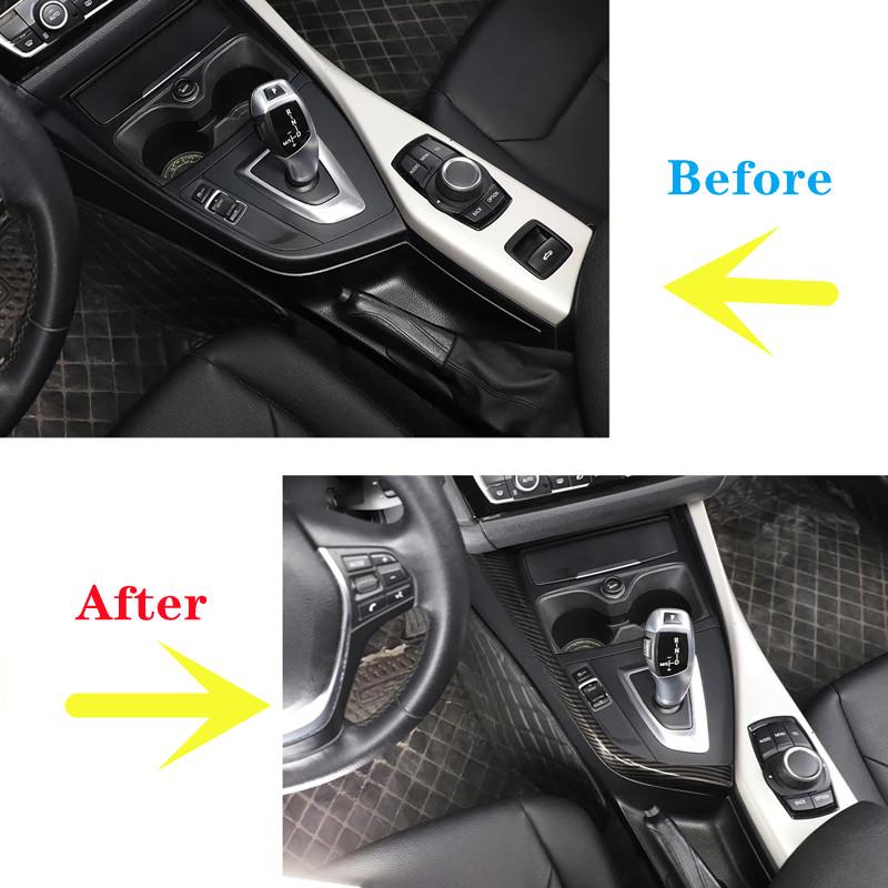 Car Gear Shift Panel Cover L-shaped Side Strip Sticker Fit For BMW 1 2 Series F20 F21 F22 F23 2012-2018 Auto
