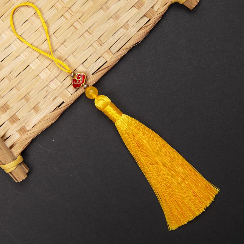 10cm Polyester Silk Tassels Auspicious Clouds Cap Fringe for DIY Crafts Bag Clothing Accessories Curtains Home Decoration 5PCS
