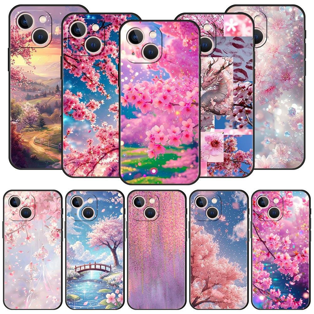 Korean Flower Phone Case Cover for iPhone 17 16 15 14 13 12 11 Pro Max 17 Air Plus Shockproof Soft TPU Shell Fundas Capas Coque