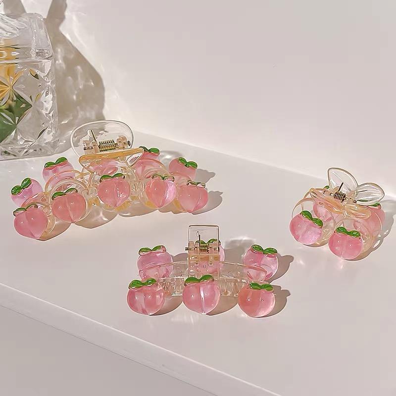 Nytt Rosa Persikofärgat Hårspänne Vintage Söt Fluga Hårklor Björn Hjärta Hårklo För Kvinnor Fest Huvudaccessoarer