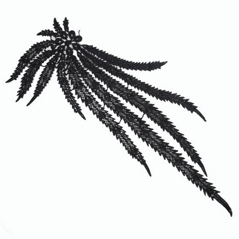 1Pc Black White Peacock Embroidered Patches DIY Dress Clothing Applique Sewing Accessories