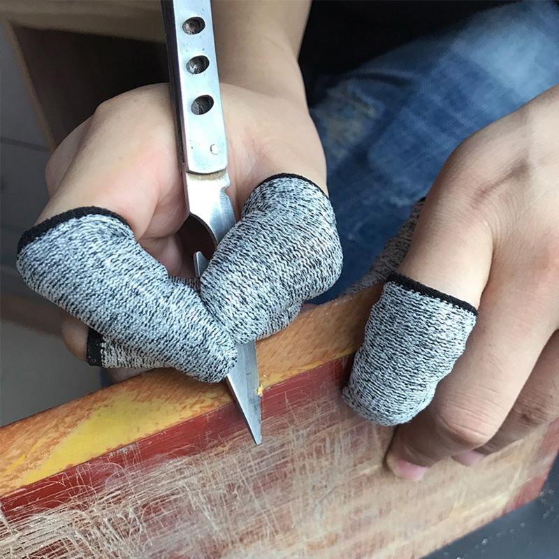 Finger Cots Cut Resistant Protector Breathable Finger Sleeves Thumb Protector Fingertips Protective for Work 10PCS