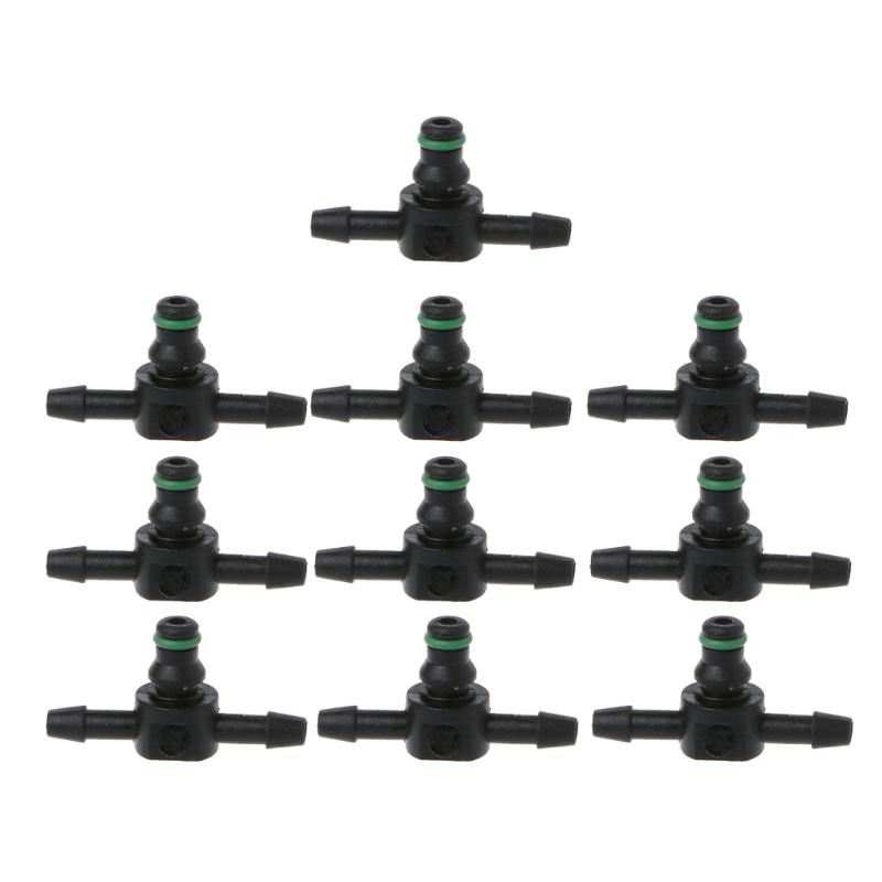 High Quality 10 Pcs for T Type Connector Pipe Hose Joiner Tube Fuel for Bosch 110 Series Injector Return Oil Backflow Pi Fuel System Fittings7