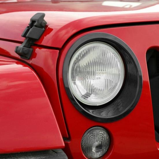 Headlight Lamp Cover Trim Bezels for Jeep Wrangler JK 2007-17 Black Accessories