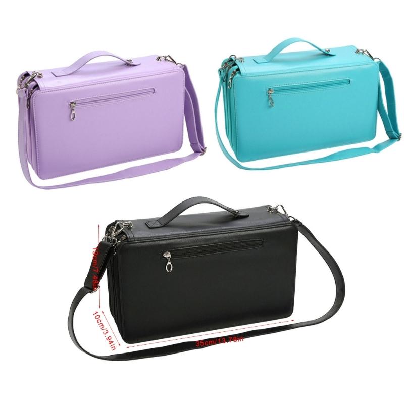 Large Marker Organiser Carrying Case 120 Slot Marker Storage Bag with Shoulder Strap for Brush Pen Art Supply Organizers