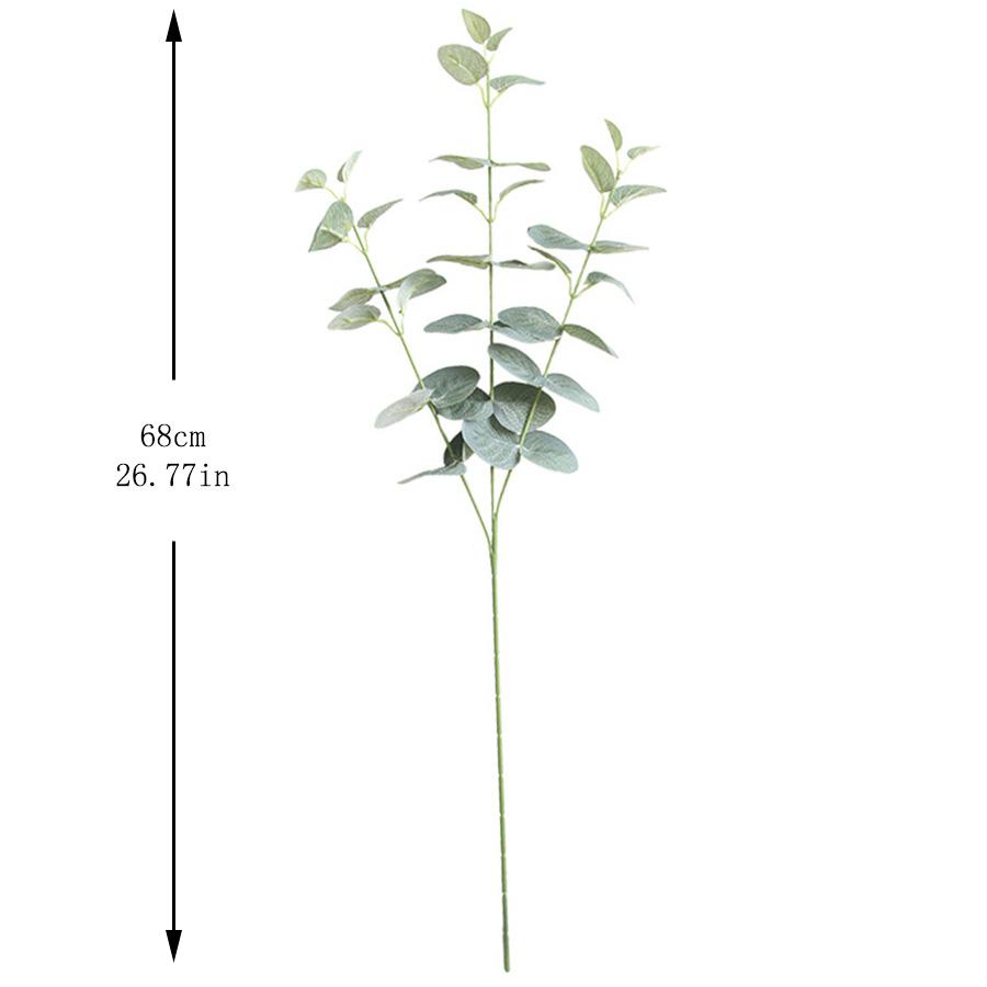 Artificial Leaves Branch Retro Green Silk Eucalyptus Leaf for Home Decor Wedding Plants Faux Fabric Foliage Room Decoration 68CM