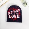 Cap Knit Unisex With Letter And Heart Embroidery Design For Fall Fashion Street