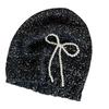 Pearl Bows Knitted Hat Elegant Ladies Hat Comfortable Soft Hat Shiny Glitter Hat for Men and Women