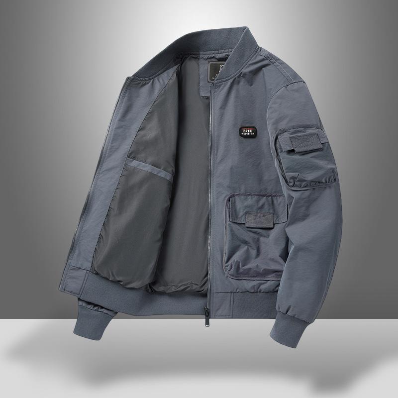 Chaqueta de Algodón Acolchada MA-1 para Hombre para Otoño/Invierno, Abrigo de Vuelo con Cuello de Béisbol