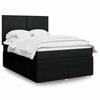 Exclusive House - Slatted Bed Base with Mattress Black 140x190 Cm Fabric