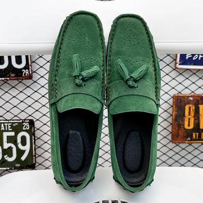 Govs zamšādas āda Vīrieši Braukšanas apavi Slip on Man Bizness Apavi Kāzu ballīte Vīriešu Kleita Apavi Elpa Lazy Loafers Jauni Mocasins