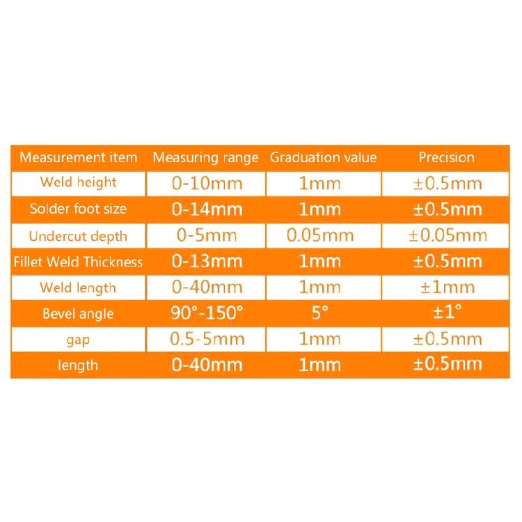 Welding Inspection Ruler Stainless Steel Double Slide Welding Pit Seam Gauge