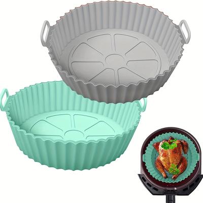 Silikonová nádoba se 2 kusy vzduchové fritézy, opakovaně použitelné silikonové vložky do fritézy, příslušenství k fritéze