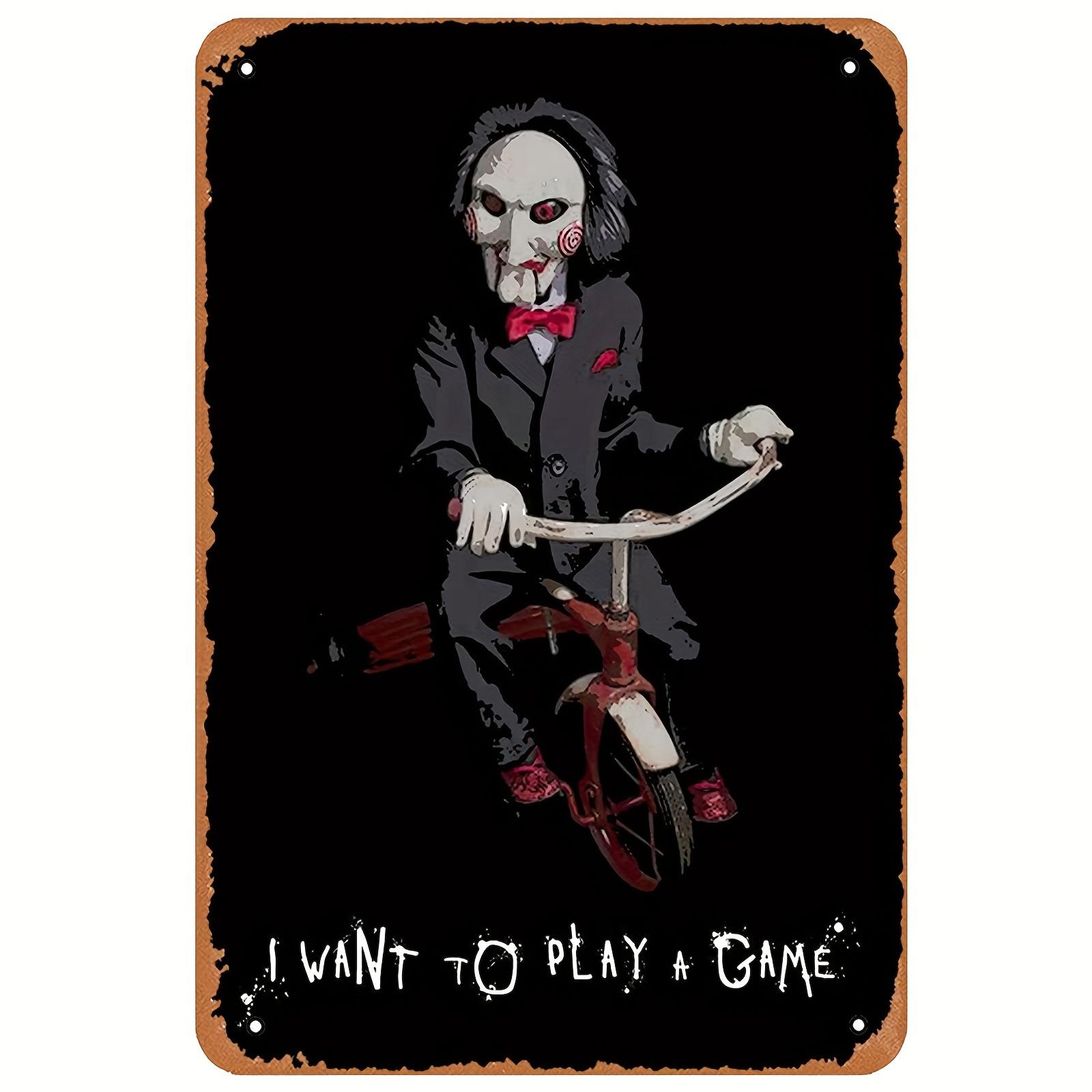 

es Vintage Metal Poster Board I Want To Play A Game Saw Movie Quote Iron Wall Art Decor Durable Tinplate Sign for Retro Hom aluminum 20x30cm