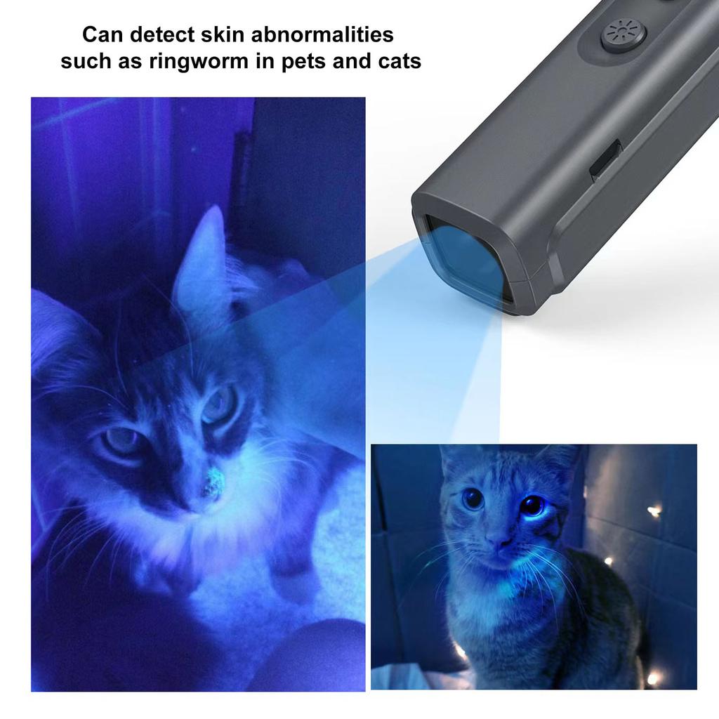 N11 Ultrasonic Bark Control Device Rechargeable Handheld Dog Bark Deterrent Devices with UV Violet Light Grey