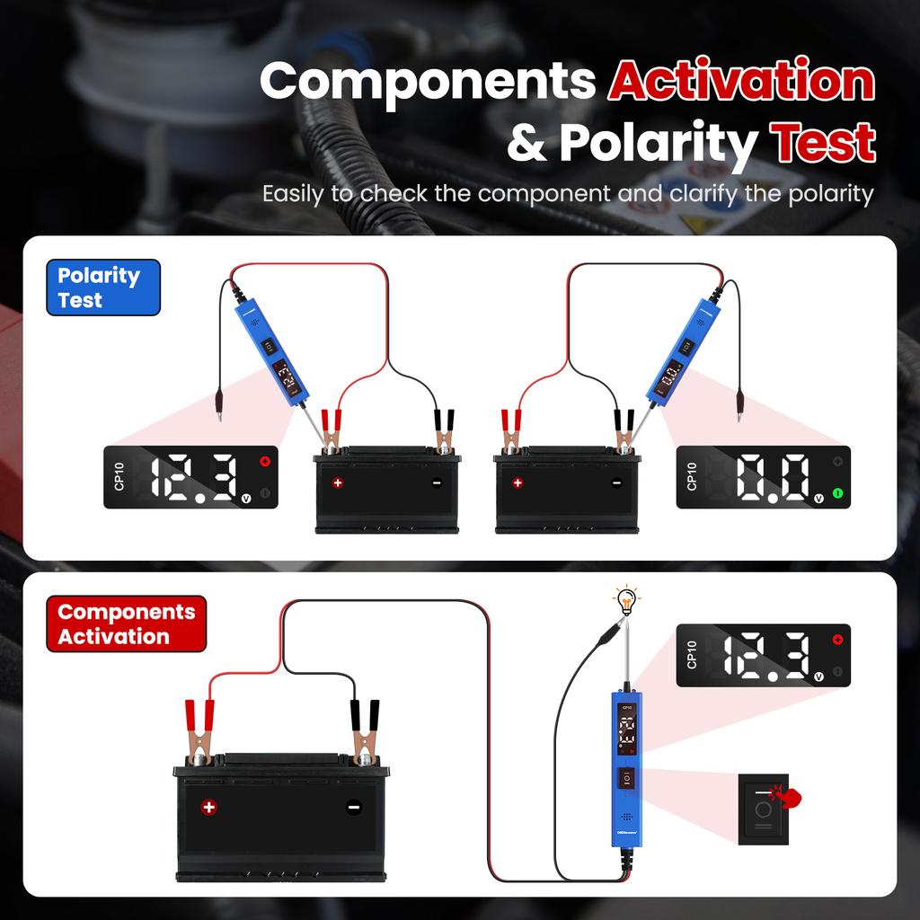 CP10 Automotive Circuit Tester 0-80V Automotive Power Circuit Probe Multifunctional Electrical System Diagnostic Tool