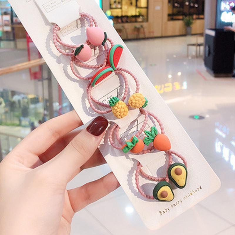 10Pcs/Set Girls Cute Cartoon Animal Rubber Band Elastic Hair Bands Children Headwear Hair Accessories Kids Headband Ornaments