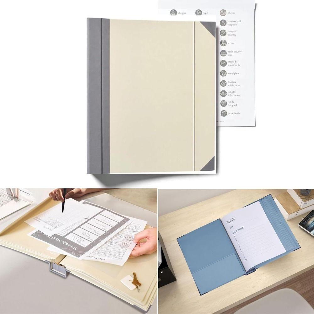 

Quick and Easy Storage Folio Folders with Pockets Family Important Paper
