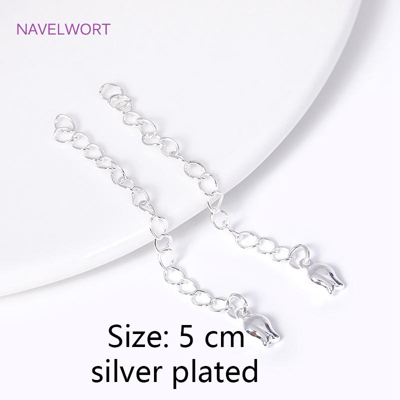 18K Gold Plated With Tag Extension Chain Brass Metal Extension Chains Connectors DIY Necklace Bracelet Jewelry Making Supplies