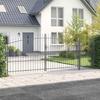 Garden Gate with Lock Woerden Gray 175 X 500 Cm Steel