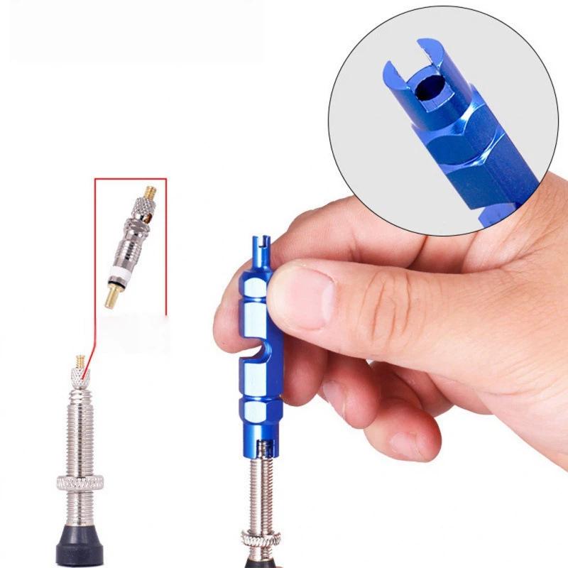 Portable 3-in-1 Bike Valve Core Remover 1Pcs Multifunctional Wrench Spanner Tool for Cross-country Cycling Trip Tire Repair
